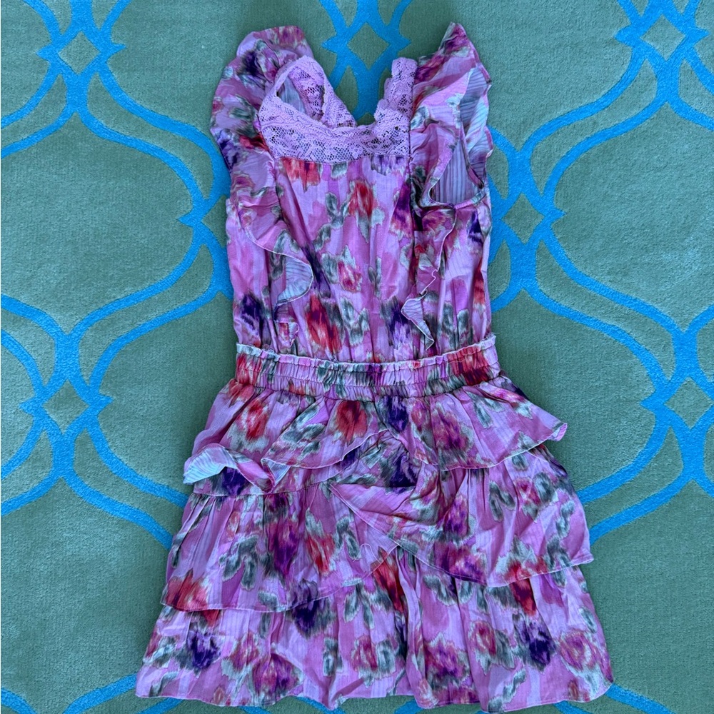 LoveShackFancy Purple Floral Kids Dress